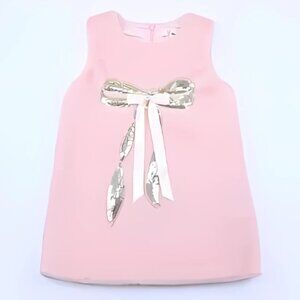 GIRLS Faux Fur Sequin Bow Dress